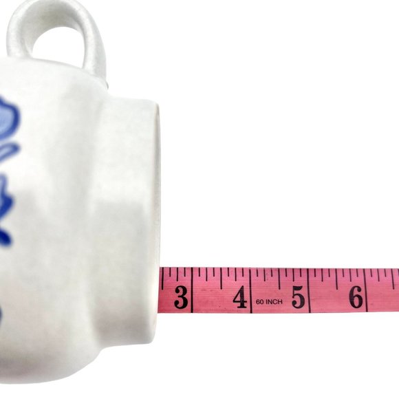 Mid Century Pfaltzgraff Yorktowne Coffee Cup 5.5 x 4.5 x 2.5 Blue Flowers - Picture 9 of 10